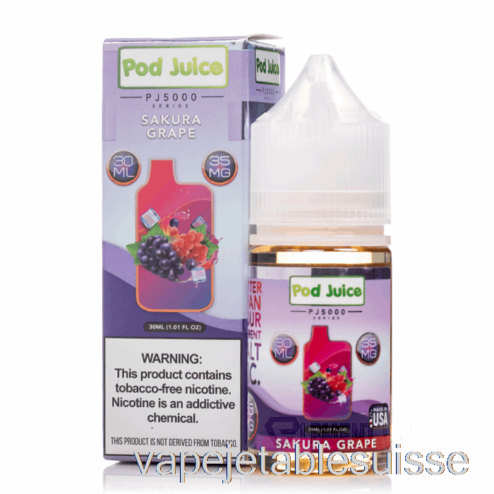 Vape Suisse Raisin Sakura - Pod Juice Pj5000 - 30ml 55mg